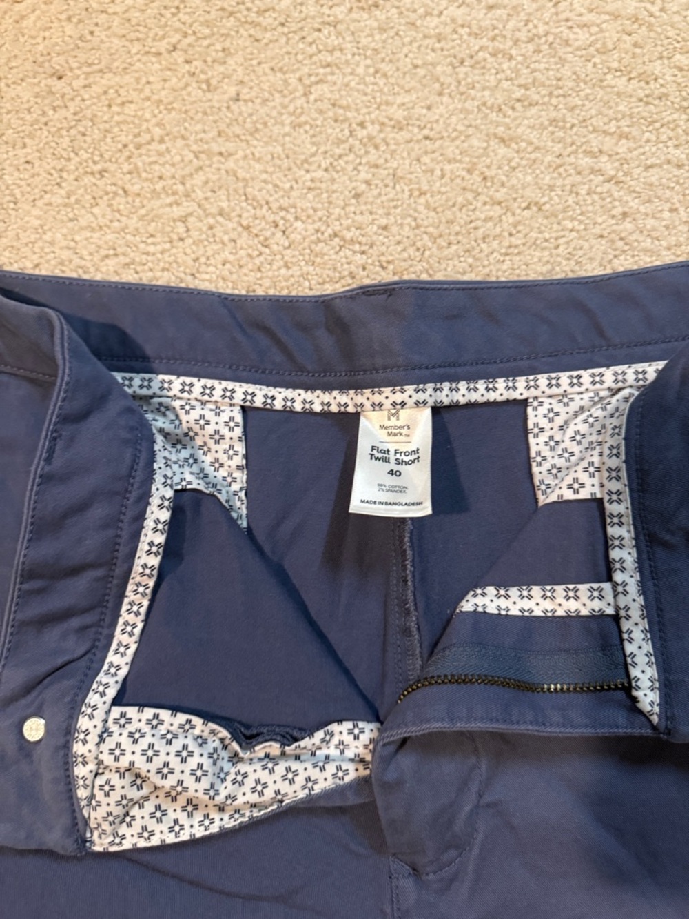 Member's Mark Navy Flat Front Twill Shorts